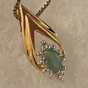 Emerald Vermeil Sterling Silver Necklace
